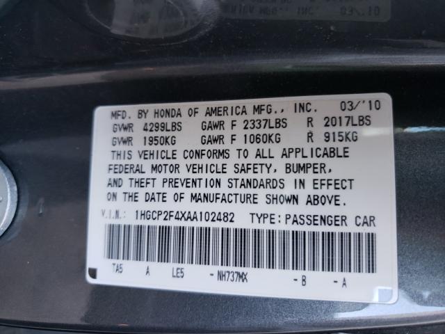 Photo 9 VIN: 1HGCP2F4XAA102482 - HONDA ACCORD LXP 