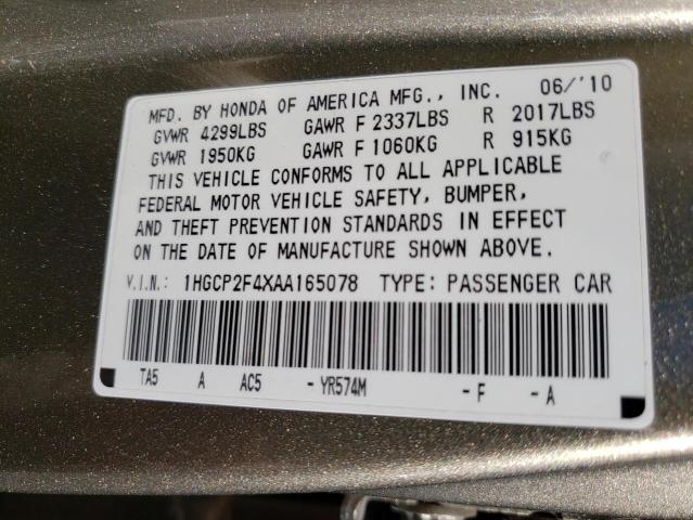 Photo 9 VIN: 1HGCP2F4XAA165078 - HONDA ACCORD LXP 