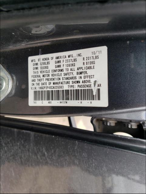 Photo 9 VIN: 1HGCP2F4XCA035563 - HONDA ACCORD LXP 