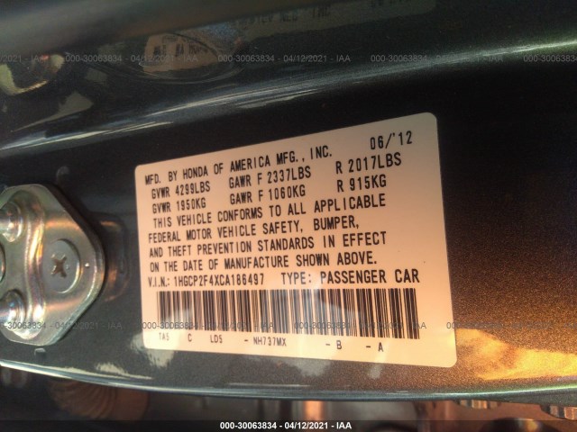 Photo 8 VIN: 1HGCP2F4XCA186497 - HONDA ACCORD SDN 