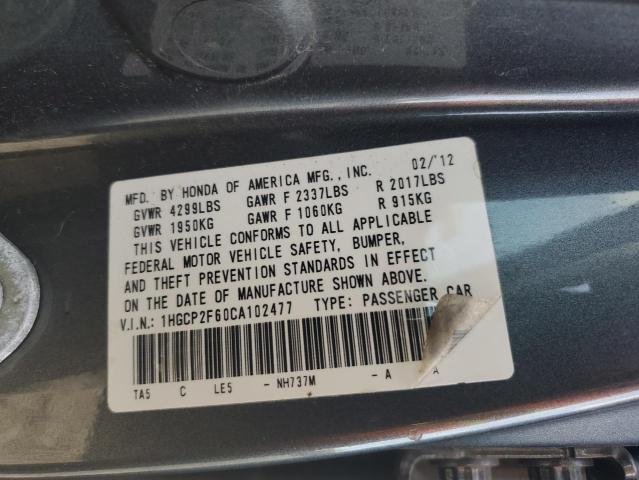 Photo 11 VIN: 1HGCP2F60CA102477 - HONDA ACCORD SE 