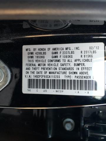 Photo 9 VIN: 1HGCP2F60CA110255 - HONDA ACCORD SE 