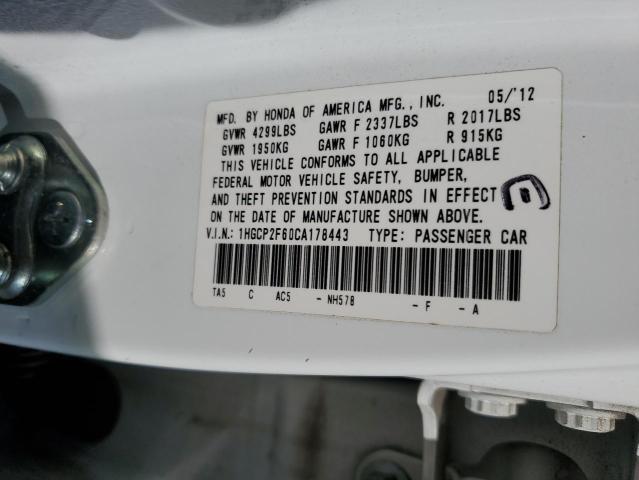 Photo 12 VIN: 1HGCP2F60CA178443 - HONDA ACCORD SE 