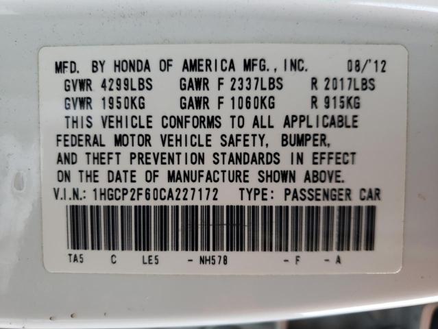 Photo 9 VIN: 1HGCP2F60CA227172 - HONDA ACCORD SE 