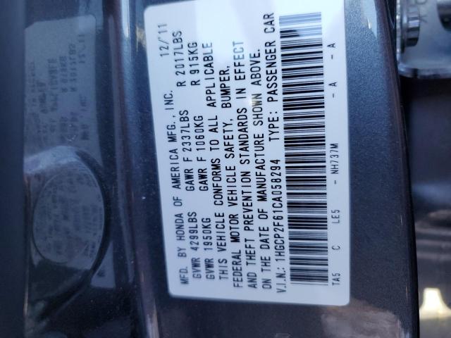 Photo 12 VIN: 1HGCP2F61CA058294 - HONDA ACCORD 