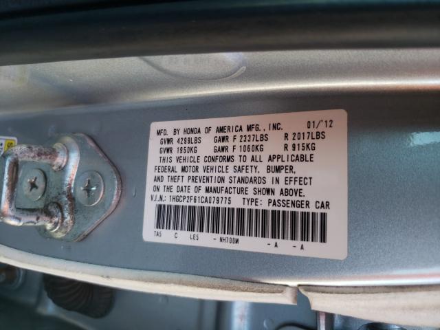 Photo 9 VIN: 1HGCP2F61CA079775 - HONDA ACCORD SE 