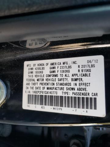 Photo 9 VIN: 1HGCP2F61CA140770 - HONDA ACCORD SE 