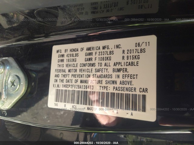 Photo 8 VIN: 1HGCP2F62BA136483 - HONDA ACCORD 