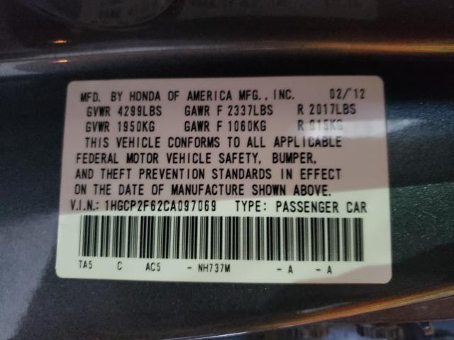 Photo 9 VIN: 1HGCP2F62CA097069 - HONDA ACCORD SE 