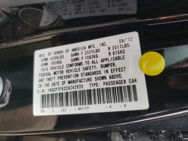 Photo 9 VIN: 1HGCP2F62CA242630 - HONDA ACCORD SE 