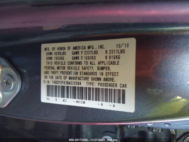 Photo 8 VIN: 1HGCP2F63BA032584 - HONDA ACCORD 