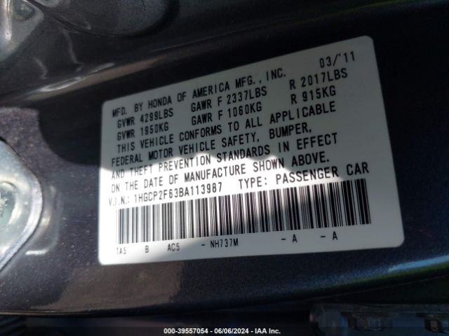 Photo 8 VIN: 1HGCP2F63BA113987 - HONDA ACCORD 