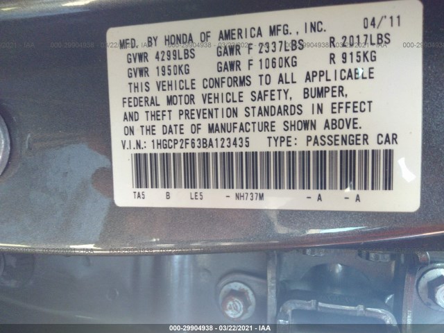 Photo 8 VIN: 1HGCP2F63BA123435 - HONDA ACCORD SDN 