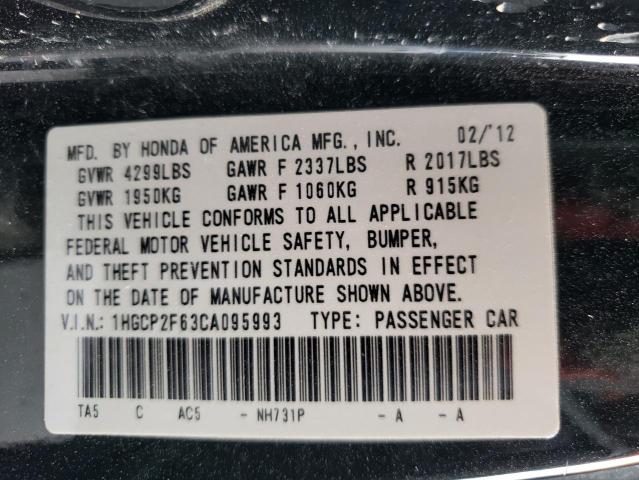 Photo 9 VIN: 1HGCP2F63CA095993 - HONDA ACCORD SE 