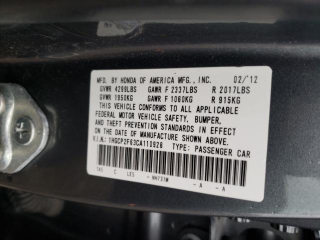 Photo 9 VIN: 1HGCP2F63CA110928 - HONDA ACCORD SE 