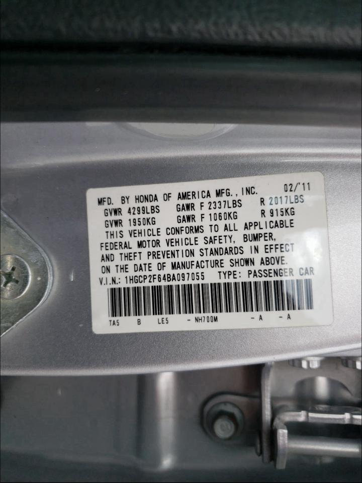 Photo 9 VIN: 1HGCP2F64BA097055 - HONDA ACCORD SE 