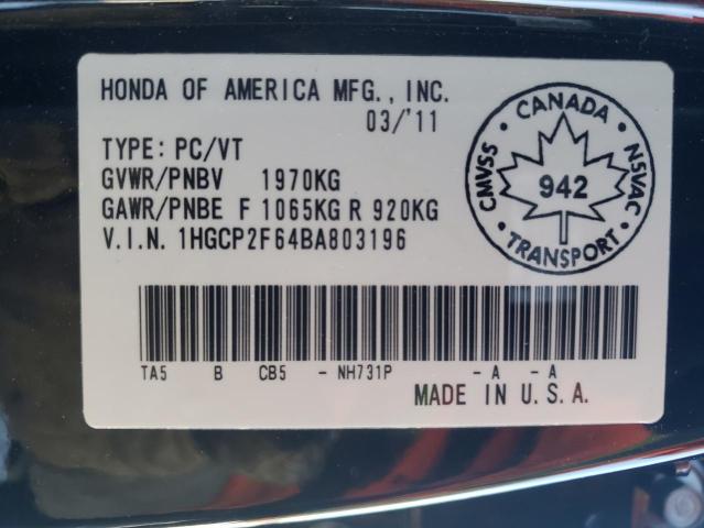 Photo 11 VIN: 1HGCP2F64BA803196 - HONDA ACCORD 