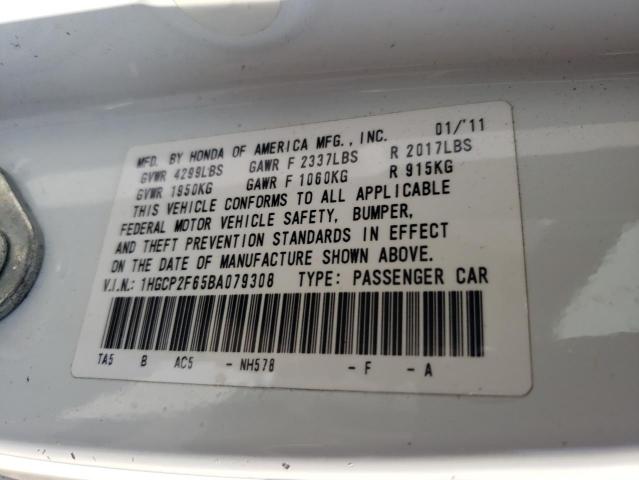 Photo 11 VIN: 1HGCP2F65BA079308 - HONDA ACCORD SE 