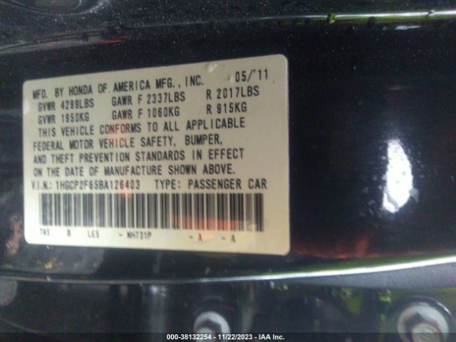 Photo 8 VIN: 1HGCP2F65BA126403 - HONDA ACCORD 