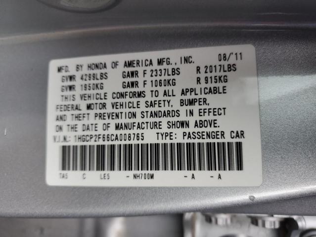 Photo 11 VIN: 1HGCP2F66CA008765 - HONDA ACCORD SE 