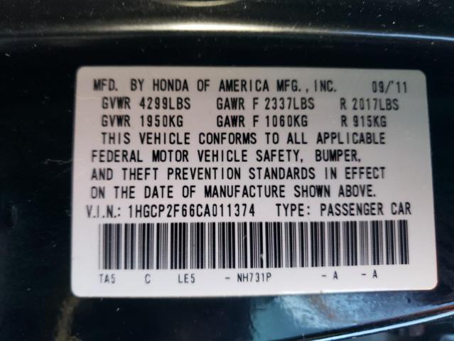 Photo 11 VIN: 1HGCP2F66CA011374 - HONDA ACCORD 