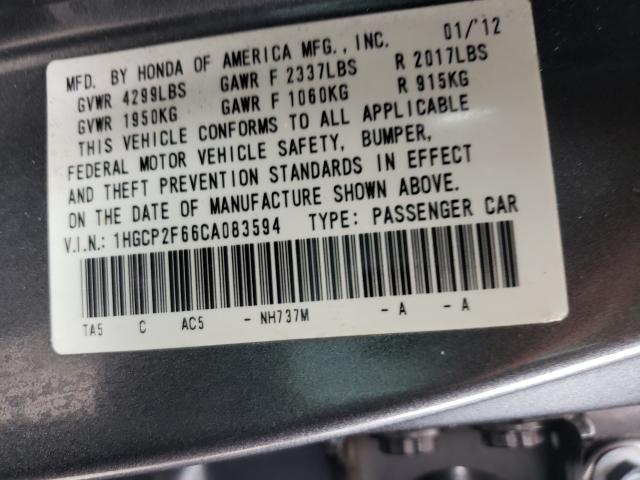 Photo 9 VIN: 1HGCP2F66CA083594 - HONDA ACCORD SE 