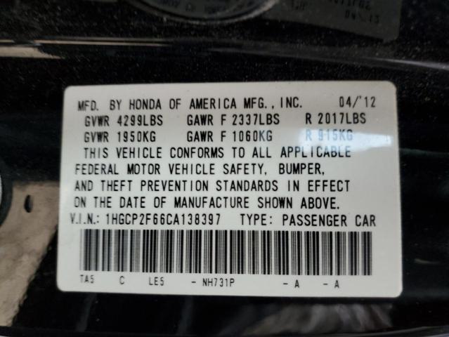 Photo 11 VIN: 1HGCP2F66CA138397 - HONDA ACCORD 