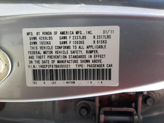 Photo 9 VIN: 1HGCP2F67BA090021 - HONDA ACCORD SE 