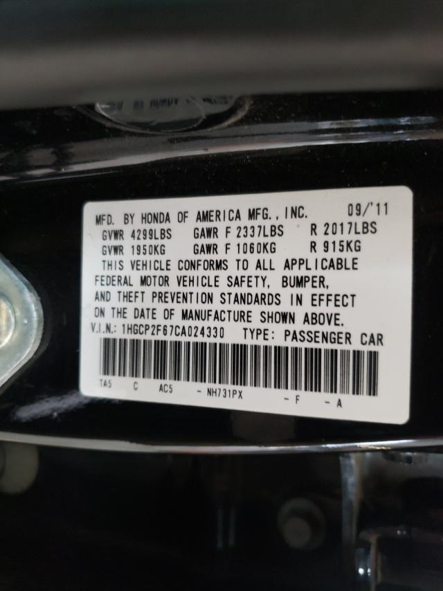 Photo 9 VIN: 1HGCP2F67CA024330 - HONDA ACCORD SE 