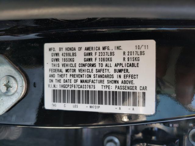 Photo 9 VIN: 1HGCP2F67CA037675 - HONDA ACCORD SE 