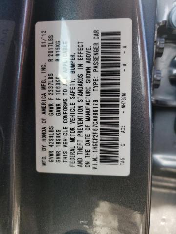 Photo 9 VIN: 1HGCP2F67CA086178 - HONDA ACCORD SE 