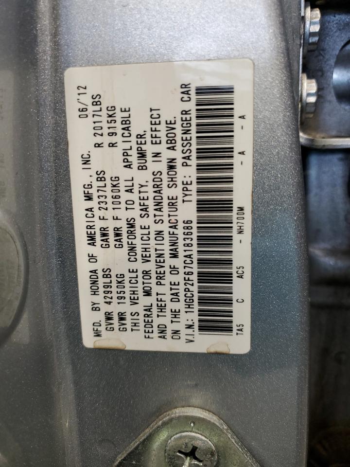 Photo 12 VIN: 1HGCP2F67CA183686 - HONDA ACCORD 