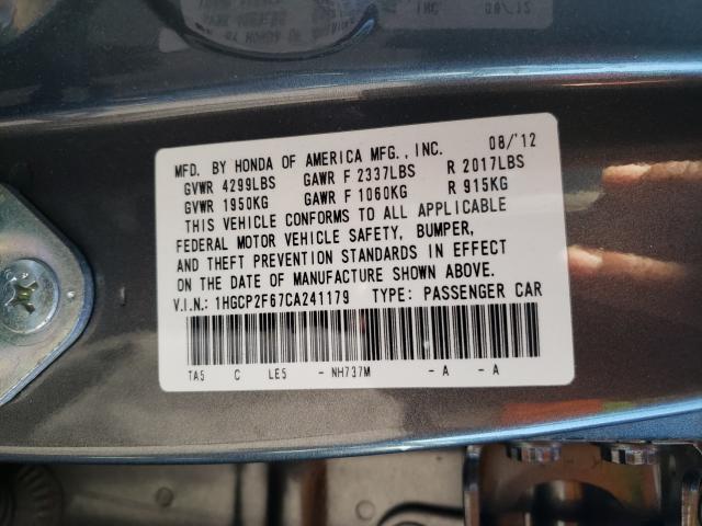 Photo 9 VIN: 1HGCP2F67CA241179 - HONDA ACCORD SE 