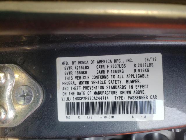 Photo 9 VIN: 1HGCP2F67CA244714 - HONDA ACCORD SE 