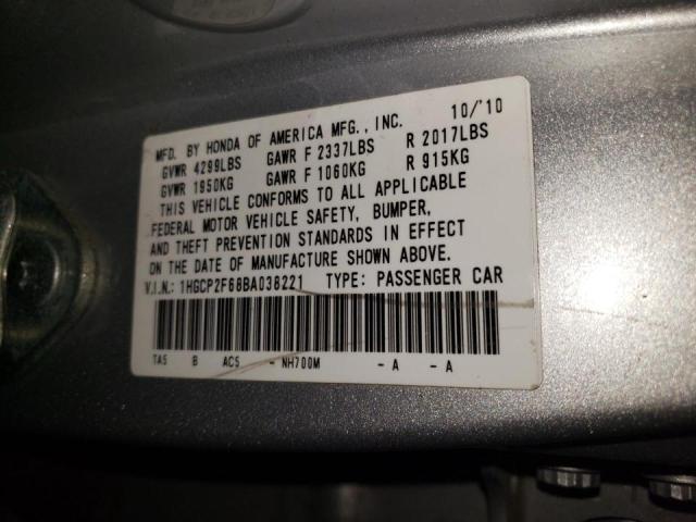 Photo 9 VIN: 1HGCP2F68BA038221 - HONDA ACCORD SE 