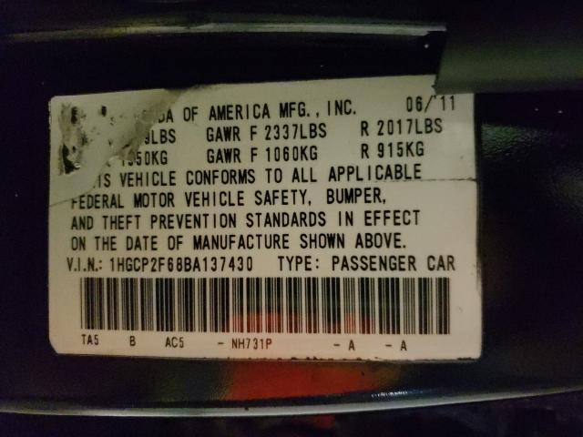 Photo 9 VIN: 1HGCP2F68BA137430 - HONDA ACCORD SE 