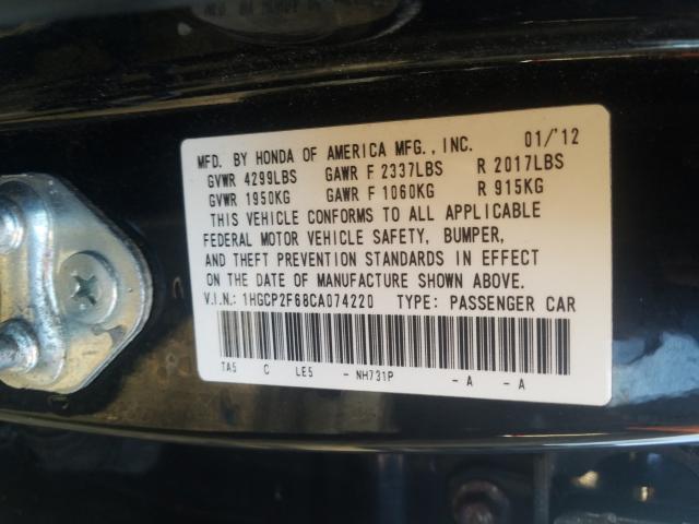 Photo 9 VIN: 1HGCP2F68CA074220 - HONDA ACCORD SE 