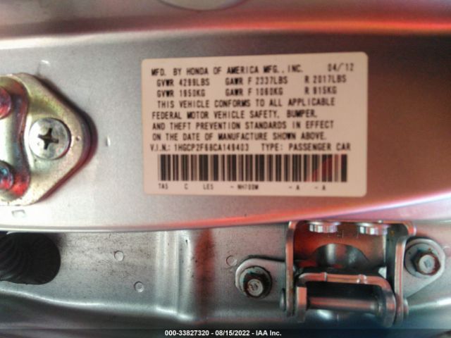 Photo 8 VIN: 1HGCP2F68CA149403 - HONDA ACCORD SDN 