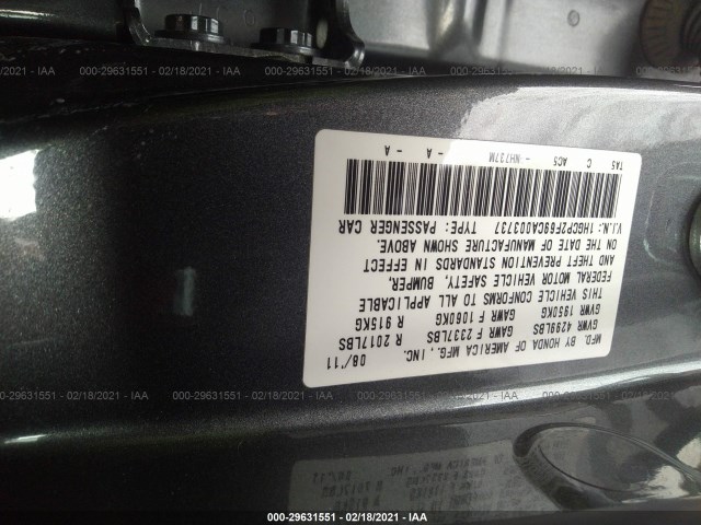 Photo 8 VIN: 1HGCP2F69CA003737 - HONDA ACCORD SDN 