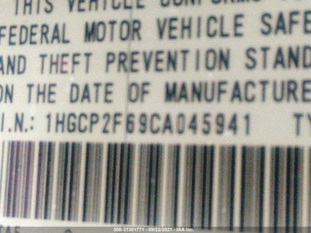 Photo 8 VIN: 1HGCP2F69CA045941 - HONDA ACCORD SDN 