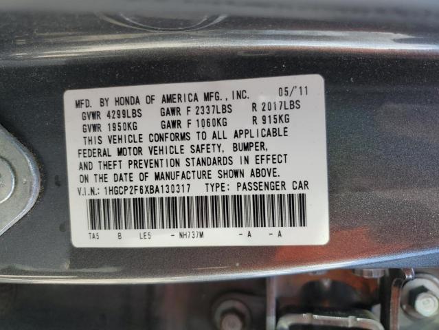 Photo 11 VIN: 1HGCP2F6XBA130317 - HONDA ACCORD SE 