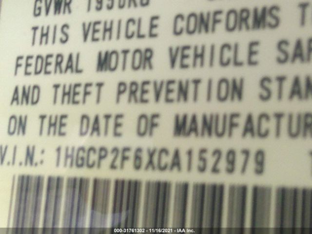 Photo 8 VIN: 1HGCP2F6XCA152979 - HONDA ACCORD SDN 