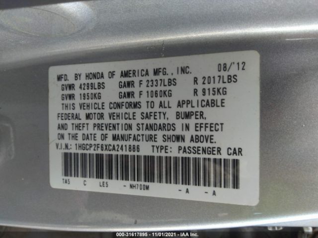 Photo 8 VIN: 1HGCP2F6XCA241886 - HONDA ACCORD SDN 