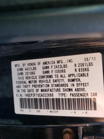 Photo 9 VIN: 1HGCP2F70CA022699 - HONDA ACCORD EX 