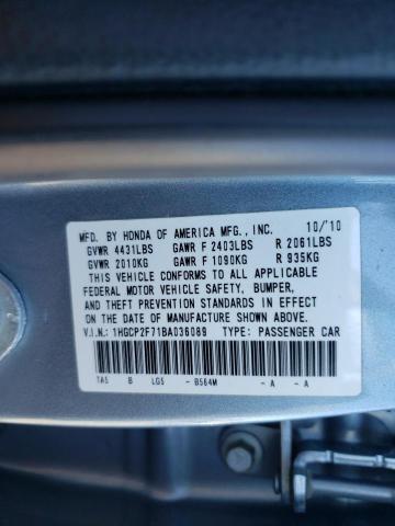 Photo 9 VIN: 1HGCP2F71BA036089 - HONDA ACCORD EX 