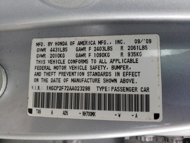 Photo 9 VIN: 1HGCP2F72AA023298 - HONDA ACCORD EX 