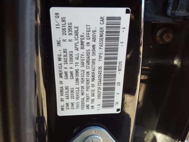 Photo 9 VIN: 1HGCP2F72AA054535 - HONDA ACCORD EX 