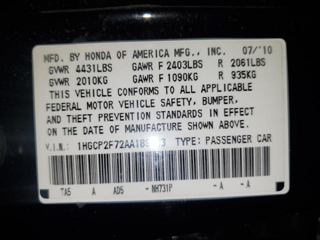 Photo 11 VIN: 1HGCP2F72AA189093 - HONDA ACCORD 