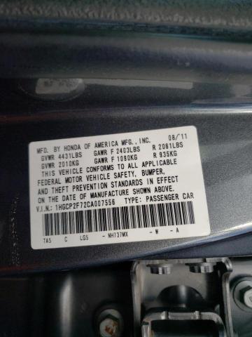 Photo 9 VIN: 1HGCP2F72CA007556 - HONDA ACCORD EX 