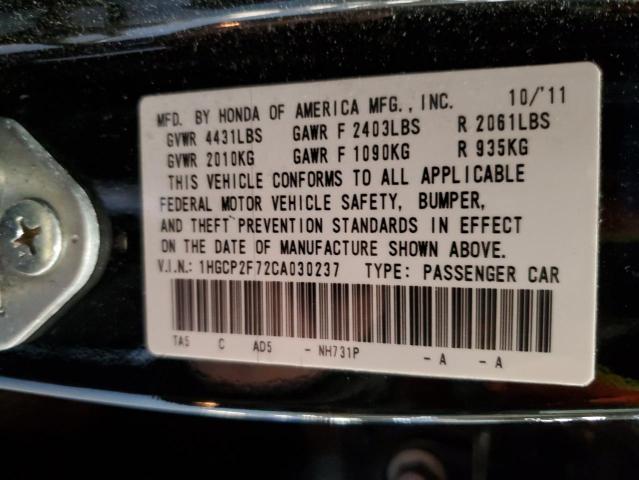 Photo 9 VIN: 1HGCP2F72CA030237 - HONDA ACCORD EX 